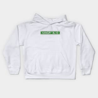 Hangry Blvd Street Sign Kids Hoodie